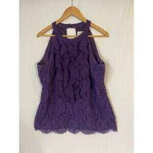 eci New York purple lacey halter top